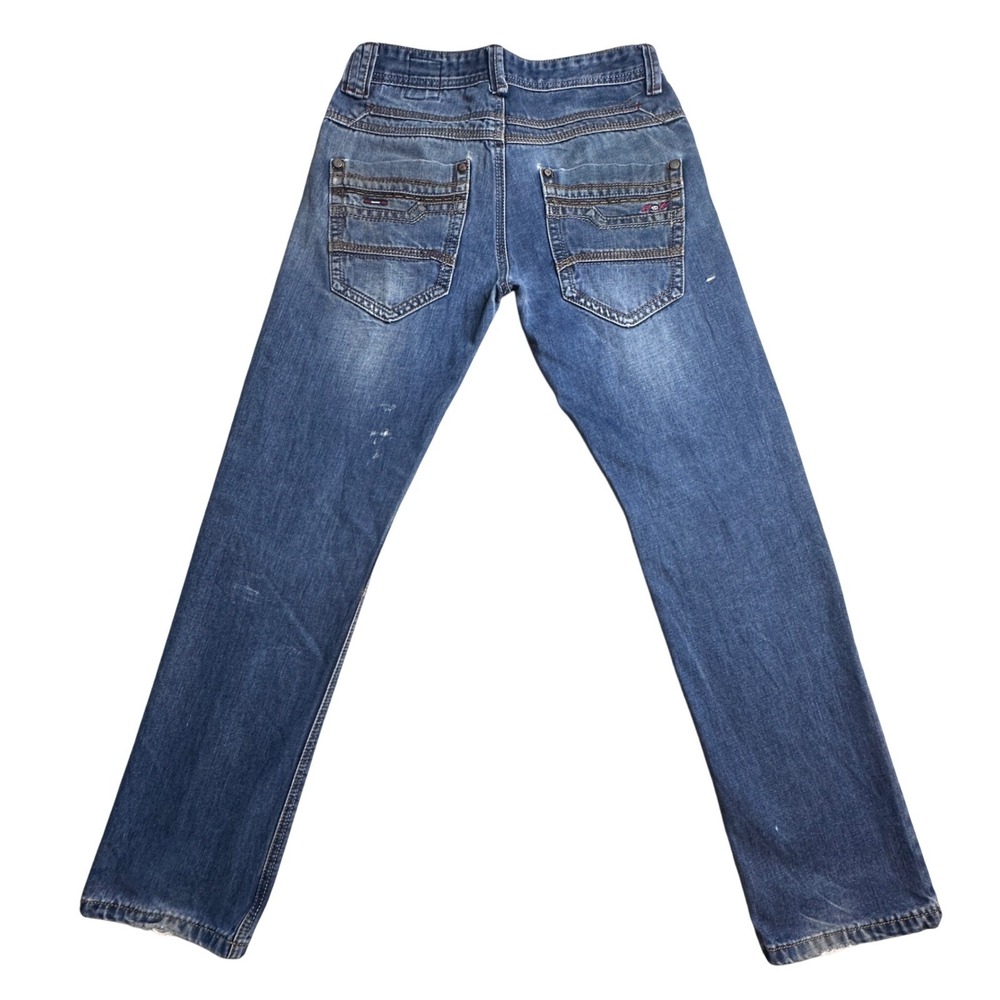 VTG Sun & K Straight Leg Jeans Mens 31x30 Medium Wash Blue Denim Embroidered Y2K